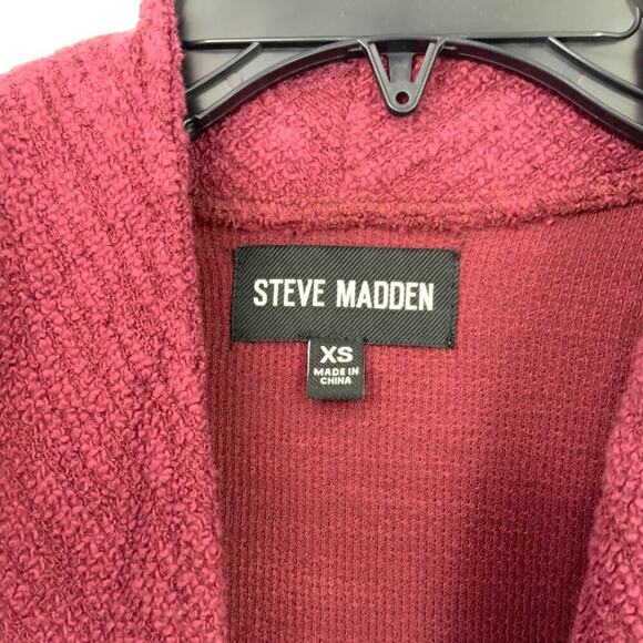 Steve Madden Slub Knit Jacket In Wine Size XS NWOT $109 MSRP - Picture 4 of 8